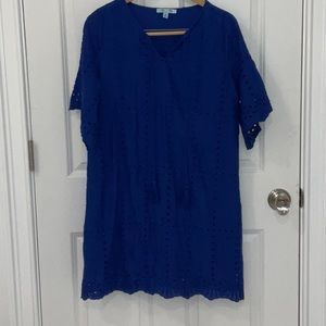 SHE AND SKY Blue Crochet Dress, Size S NEW